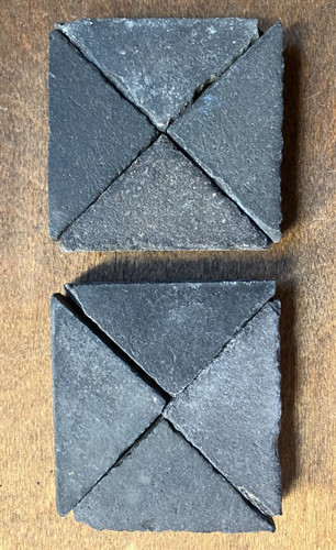 Black triangular encaustic - 8x,