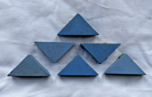 Blue triangle encaustic - blue,